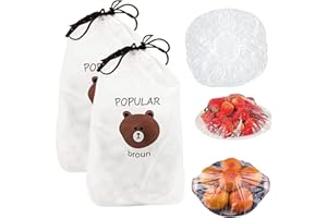 XGHJ 200Pcs Elastic Fresh Keeping Bags, Stretch Plastic Wrap Bowl Covers Food Storage Covers Alternative to Foil for Family Outdoor Picnic Universal Kitchen Wrap Seal Caps