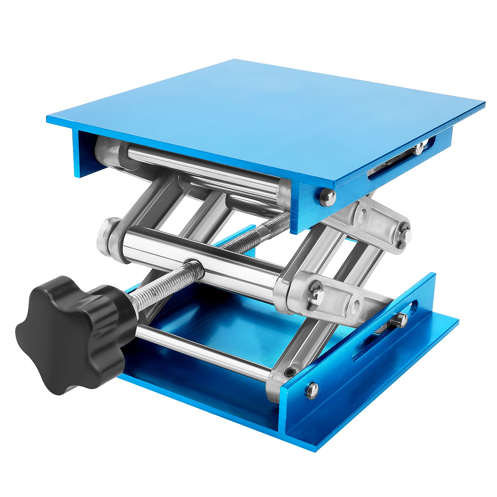 Lab Jack, Router Lift Kit, 4" x 4" Laboratory Lift Table, Stainless Steel Scissors Jack Lifting Platform for Chemical Instrument Support Load Capacity 5KG