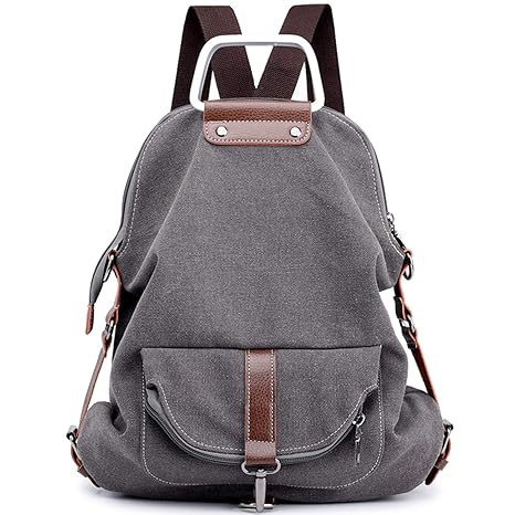 Travistar Rucksack Damen Handtasche Schultertasche Canvas Schultasche Reiserucksack für Frauen