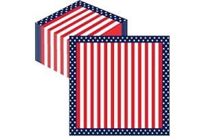 WOBENY 40 Count American Flag Napkins - 12 x 12 Inches Disposable Red White Blue Paper Napkins for 4th of July, Independence Day, Memorial Day Tableware Decorations
