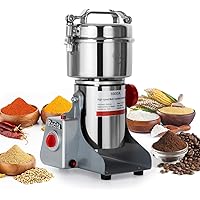 1000g Electric Grain Dry Grinder Commercial Swing Type Dry Mill Machine, Stainless Steel 2800W High Speed Pulverizer for…