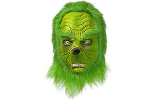 WPOZD Christmas Cosplay Mask, Santa Hat Christmas Costume Latex mask Cosplay Costume Accessories for Adult and Kids