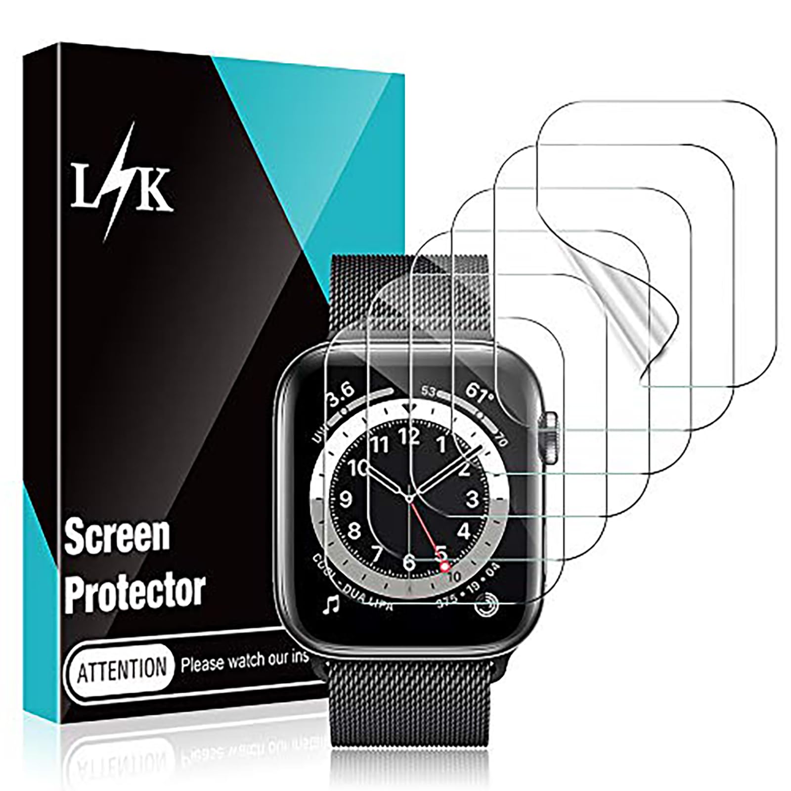 LϟK 8 pack TPU Screen Protector for Apple Watch