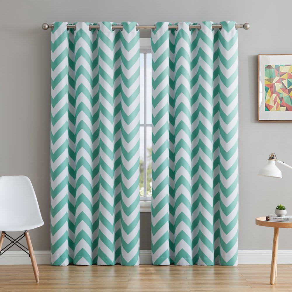 Amazon Com Hlc Me Chevron Print Thermal Insulated Room Darkening