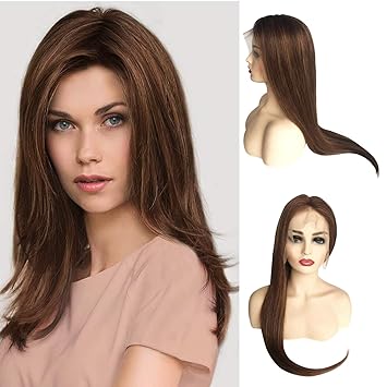 Amazon Com Human Hair Lace Front Wigs Ombre Balayage Medium