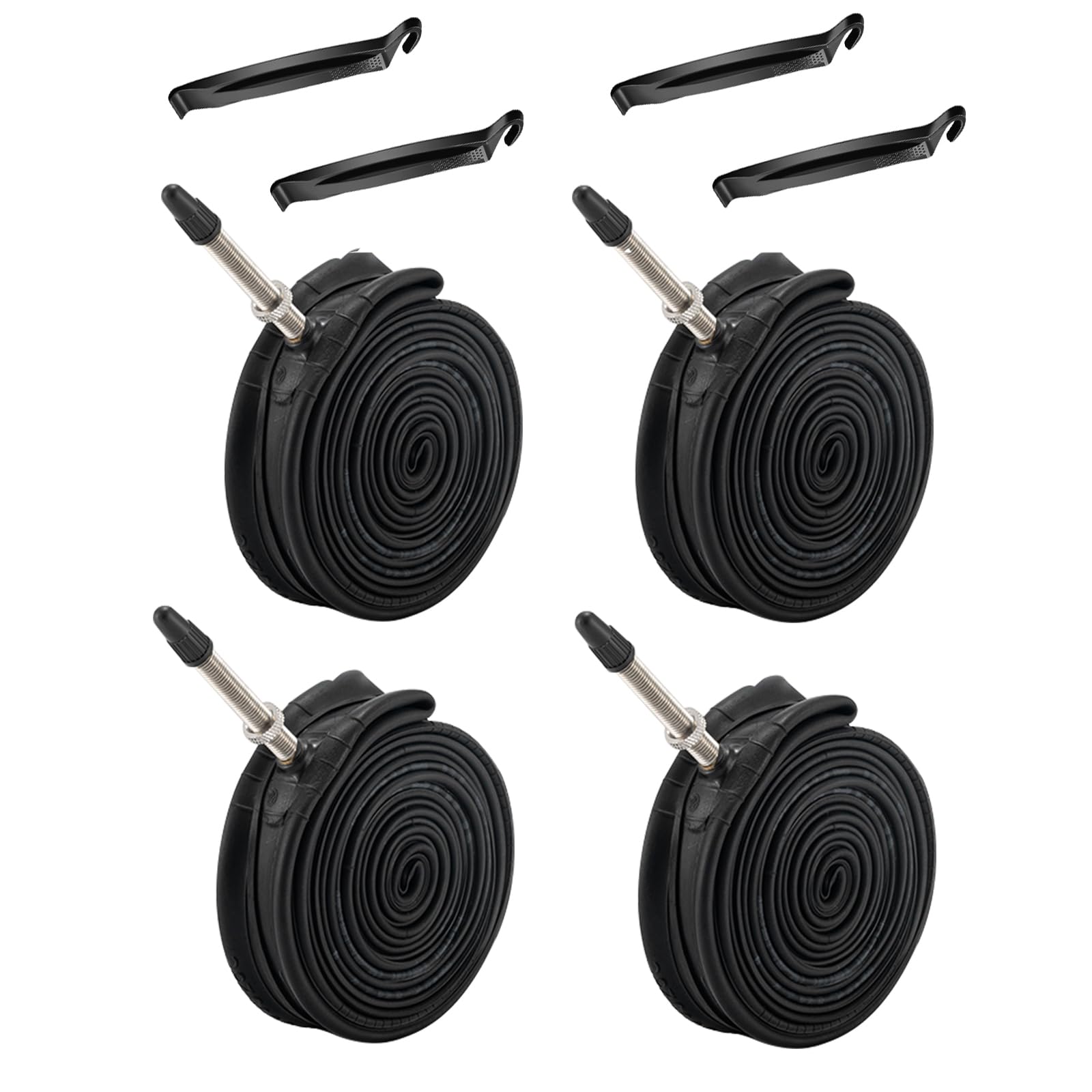 Pack 4 of 700C Bike Inner Tube 700 x 23c/25c/28c Presta Valve 48mm for Road Racing Touring Bicycle Bike