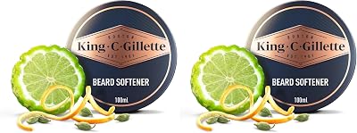 King C. Gillette Beard Balm for Men 100 ml Cocoa Butter Argan Oil Shea 2 Pack