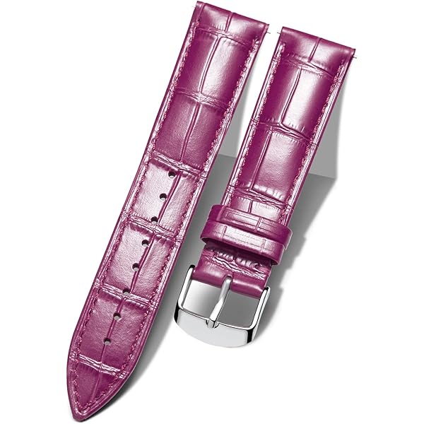 Amazon.com: Mimosa Watch Band RA Embossed Crocodile 20mm Wine