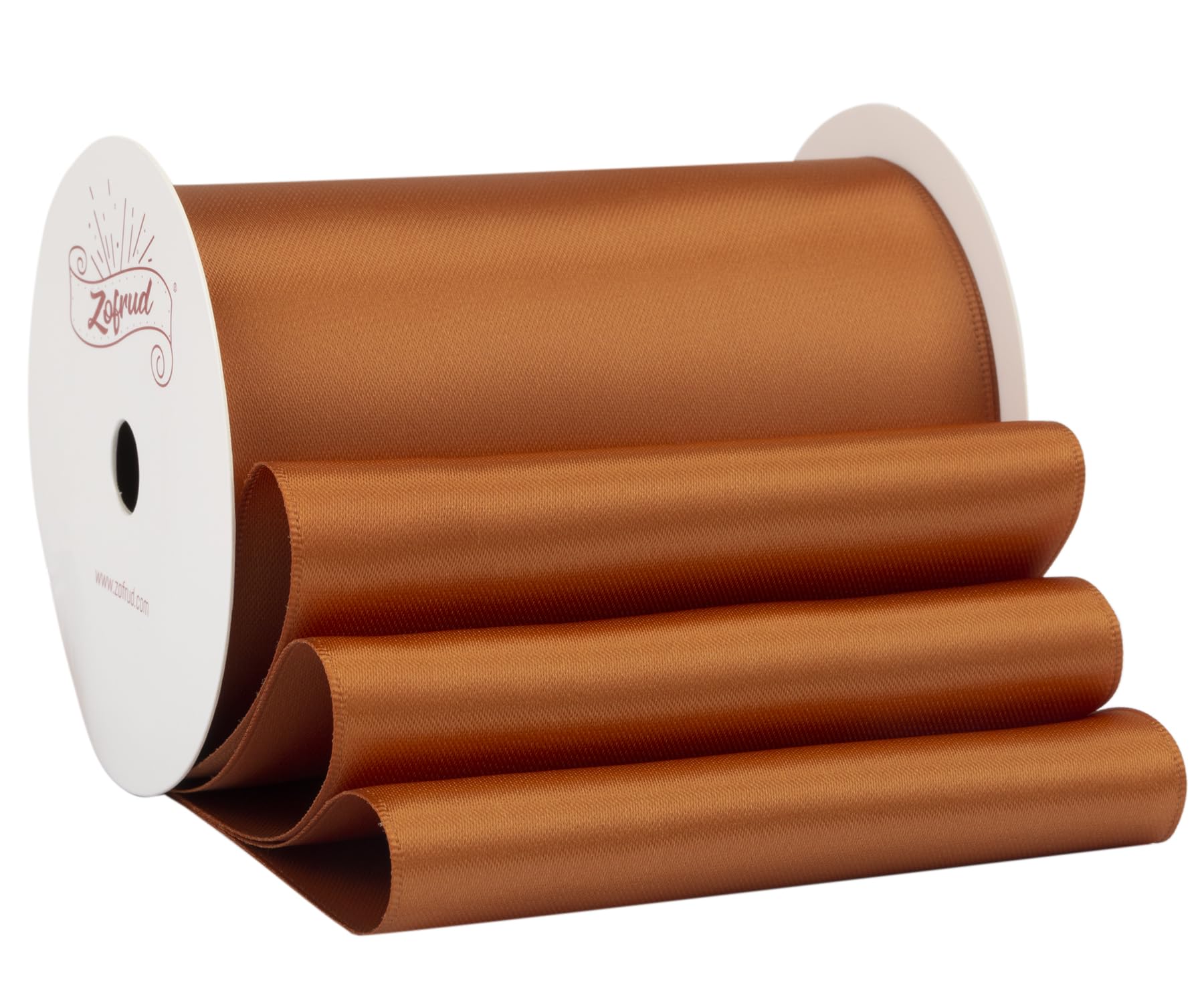 Zofrud Coper Satin Ribbon 100mm x 9 Meters - Large Ribbon Ideal for Bows, Gift Wrapping, Flower Bouquet, and Crafts
