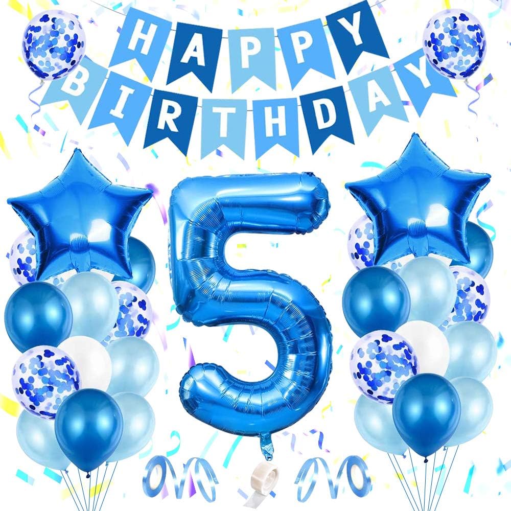specool Birthday Decorations Boys, Large Gradient Helium Foil Balloons