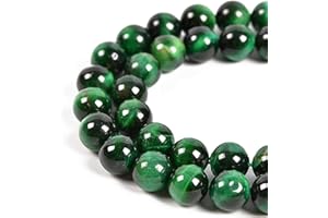 Nancybeads 60pcs 6mm Natural Green Tiger's Eye Gemstone Round Spacer Loose Stone Beads for Jewelry Making 15.5" 1 Strand (Green Tiger's Eye, 6mm 60Beads)