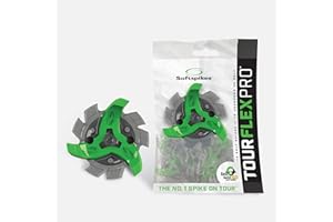 Softspikes Tour Flex Pro Golf Cleats Fast Twist 3.0-18 Replacement Spikes - Green/Charcoal - Also Fits Tri-Lok, Slim-Lok, and Tour Lock Cleat Insert Systems