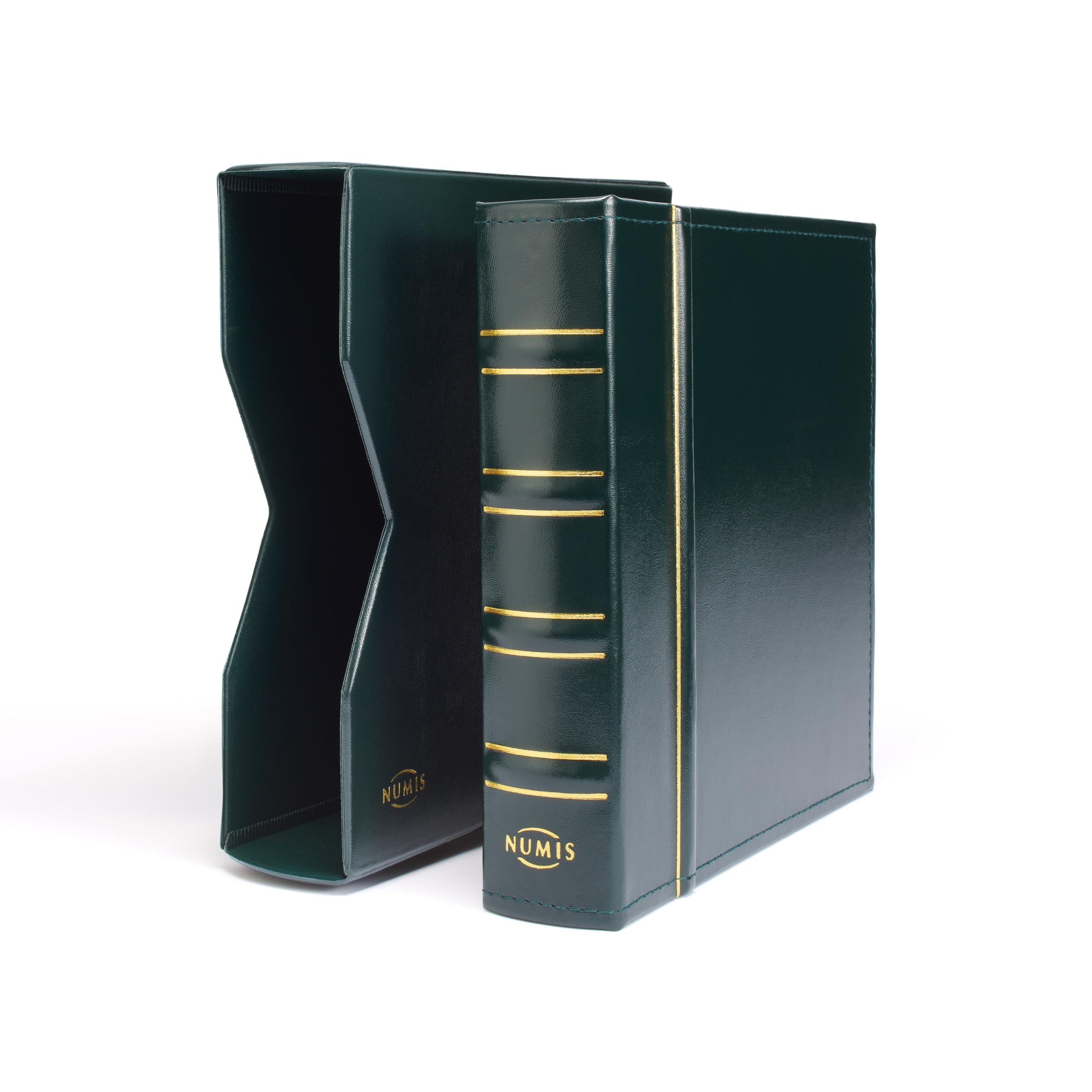 Leuchtturm 301280 Numis Classic coin album - incl. protective case & 5 sleeves for coins with Ø 44, 34, 25, 17 mm - green