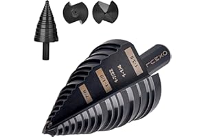 OXMUL M35 Step Drill Bit for Metal, 1/4" to 1-3/8", Cobalt Bits, Heavy Duty for Stainless Steel, Metal, Aluminum, Copper, 6-S