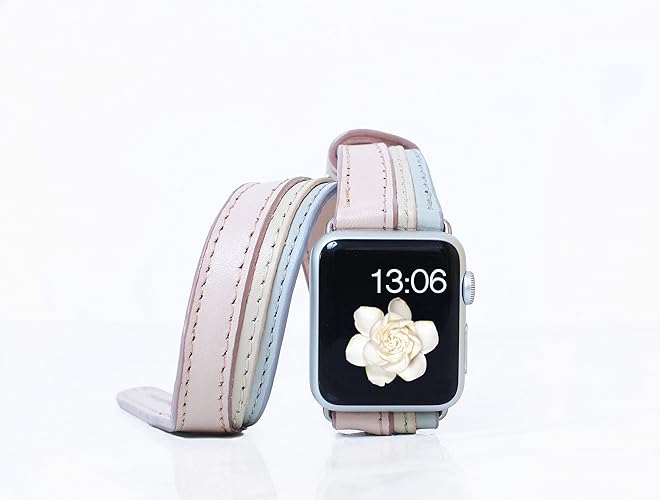 Amazon.com: Apple Watch Band 42mm women 38mm Iwatch multicolor cuff 40mm 44mm Leather Bracelet 