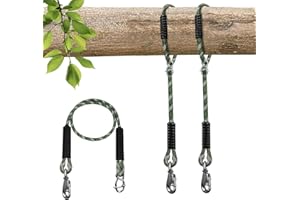 DAKZHOU Adjustable Tree Swing Ropes Heavy Duty Hammock 5.6Ft(67"),360°Rotation Tree Swings Hanging Straps 1000LBS for Outdoor Swings Hammock Playground Set Accessories,2Pack of Green