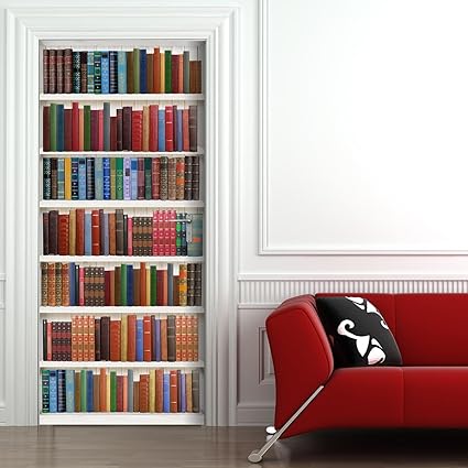 Türtapete selbstklebend TürPoster - BÜCHERREGAL - Fototapete Türfolie Poster Tapete