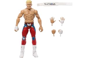 MATTEL ​WWE Top Picks Elite Action Figure & Accessories Set, “The American Nightmare” Cody Rhodes 6-inch Collectible with Swappable Hands, Ring Gear & 25 Articulation Points​