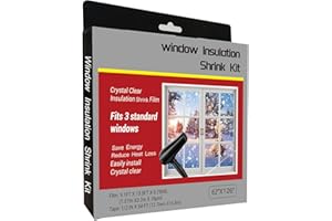 FonsBleaudy Insulating Film Window Kit to Keep Cold Out Window Shrink Film Insulator Kit (3 Windows)