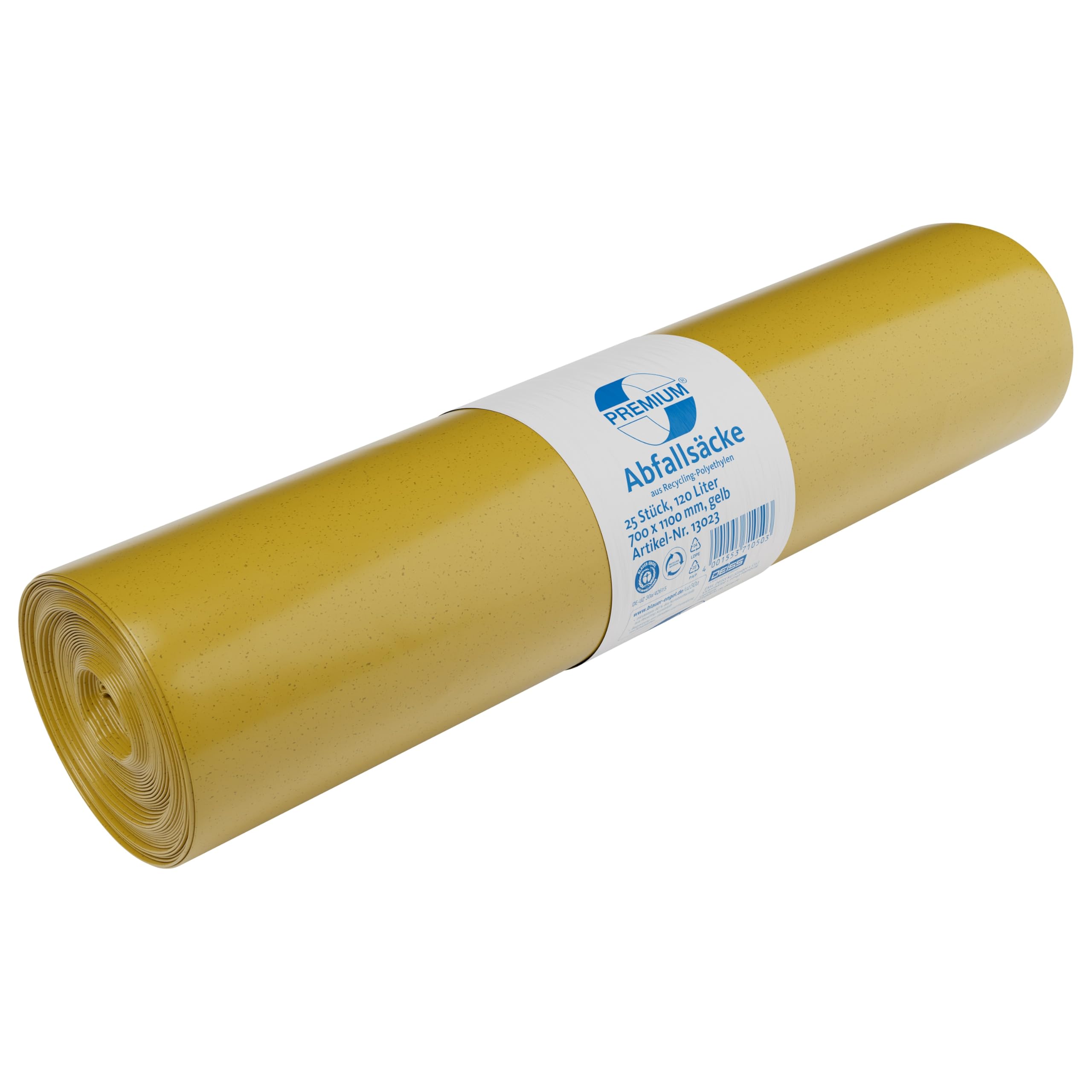 Deiss Type 60.Premium 13023.Rubbish Bags 700.x 1100.mm, 25.per roll, Yellow