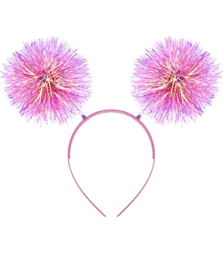 Amazon.com: KDVOG Foil Strips Pom Pom Headband for Women  display picture 2