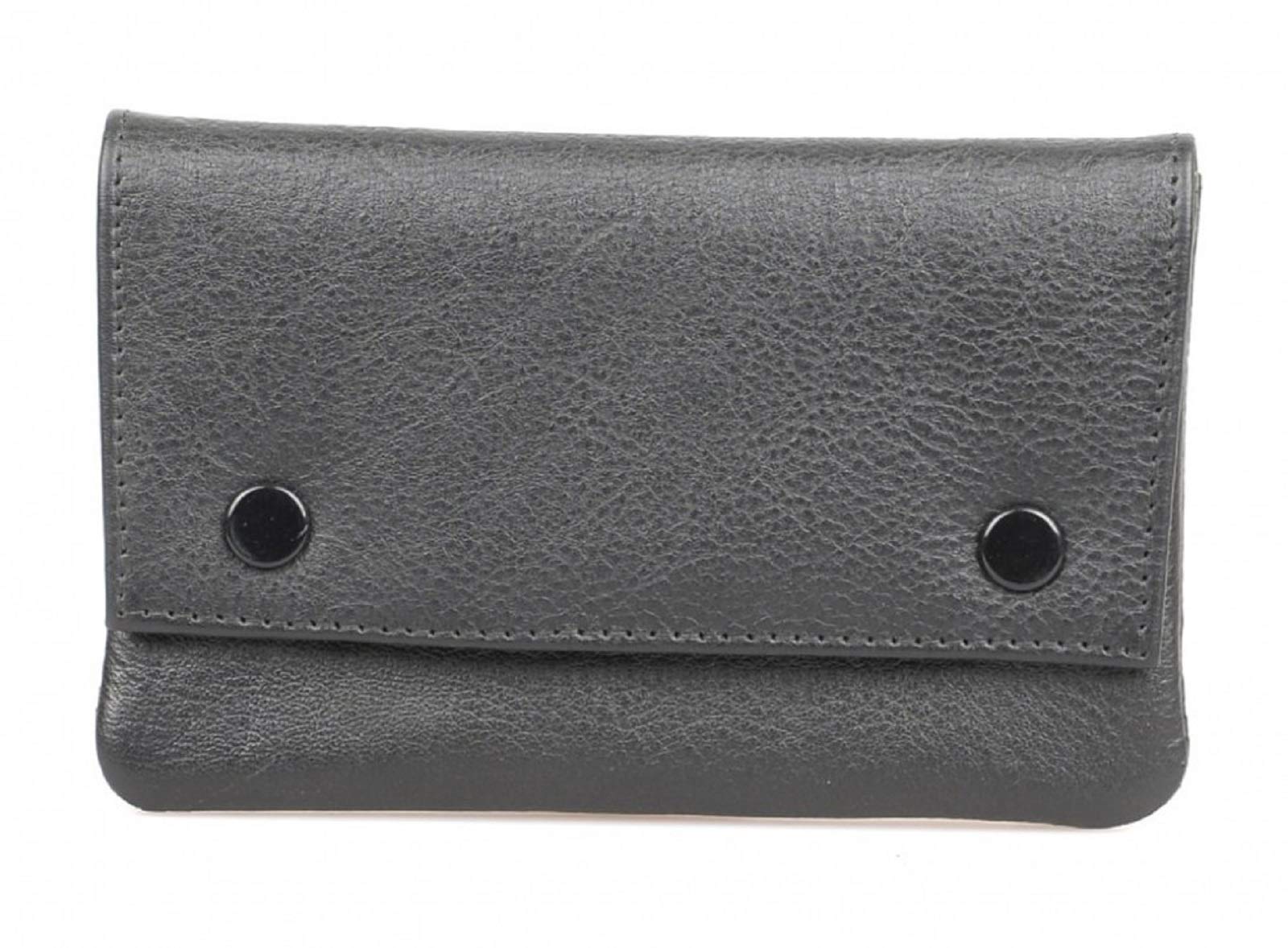 Black Leather Tobacco Pouch With Contrast Lining By Golunski