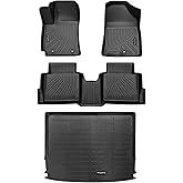 EnergyyWing Custom Fit All Weather Car Floor Mats for Hyundai Kona 2026 2025 2024 - Heavy Duty TPE Floor Liners & Cargo Mat Full Set | Non-Slip Black Interior Car Accessories for Hyundai Kona