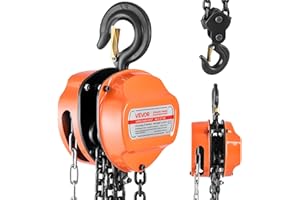 VEVOR Hand Chain Hoist, 3 Ton 6600 lbs Capacity, Manual Chain Block with Upgrade G80 Galvanized Chain, 10 ft Lifting Height, Heavy Duty Pulley Hoist for Garage Warehouse Automotive Machinery, Orange