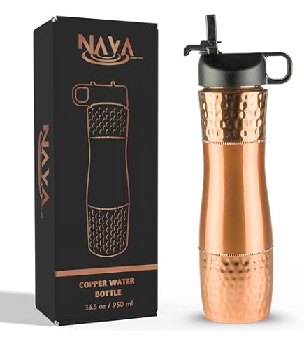 Amazon.com: Pure Copper Water Bottle with 2 Tumblers Set
