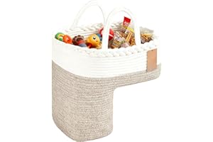 Stair Storage Basket, Large Capacity Foldable Woven Step Organizer, Toy Books Staircase Storage Bin, Cotton Rope Basket Stair