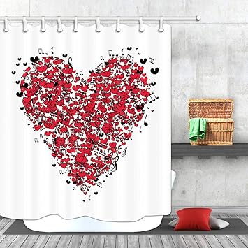 ijiashunf Musikalische Symbole und rote Herzen Leicht zu reinigender