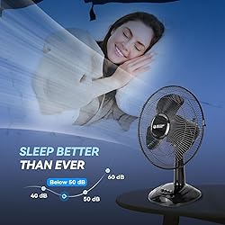 BEYOND BREEZE Oscillating Table Fan, 12” Blades