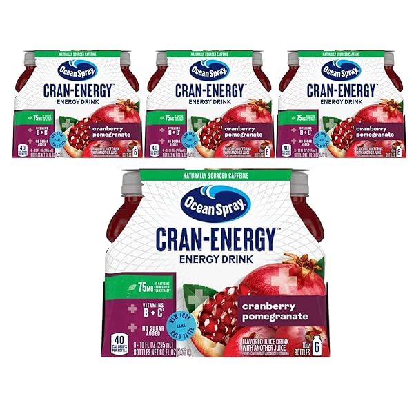 OCEAN SPRAY ENERGY CRAN-POMEGRANATE JUICE DRINK 10 FL OZ PLASTIC BOTTLES 24 PACK
