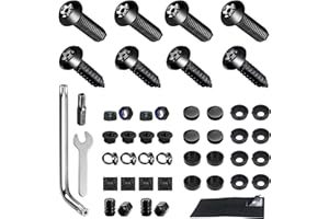 Dadop Anti Theft License Plate Screws, Universal License Plate Screw Caps, Rust Proof Stainless Steel Bolts Fasteners Kit, M6