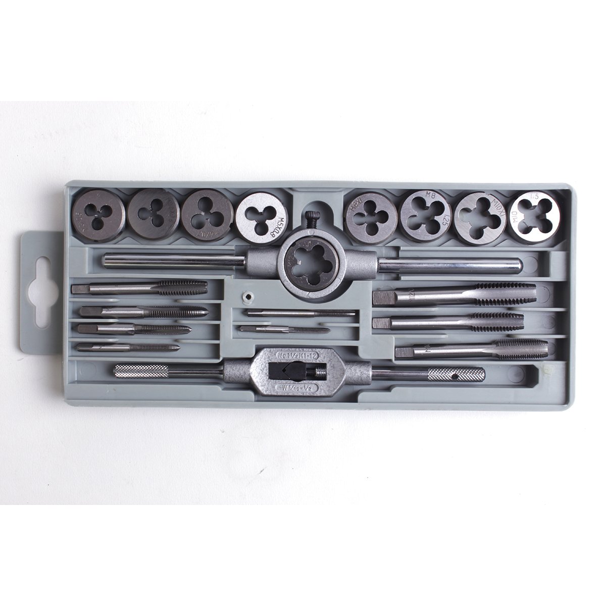 Threading die set from GSR 00706020, 21 pieces, 25 x 9 M3-M12