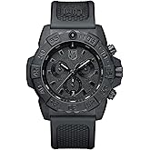 Luminox Seal Chronograph Blackout XS.3581.BO Men's Military Watch 45mm | Military Watch for Men, 45mm CARBONOX Case, 200m Water Resistant, Swiss Quartz, Date Display, Always Visible