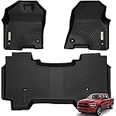 YITAMOTOR Floor Mats Compatible with 2019-2024 Dodge Ram 1500 Crew Cab (New Body), with 1st Row Bucket Seats, No Rear Under Seat Storage Box, Custom Fit Floor Liners 1st & 2nd Row