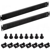 Harrisen 2 Pack 1U 19" Brush Panel Rack Mount Cable Management | Server Rack Compatible, Cabinet Compatible, 1U Form Factor, 19" Rack Mount, 2 Pack
