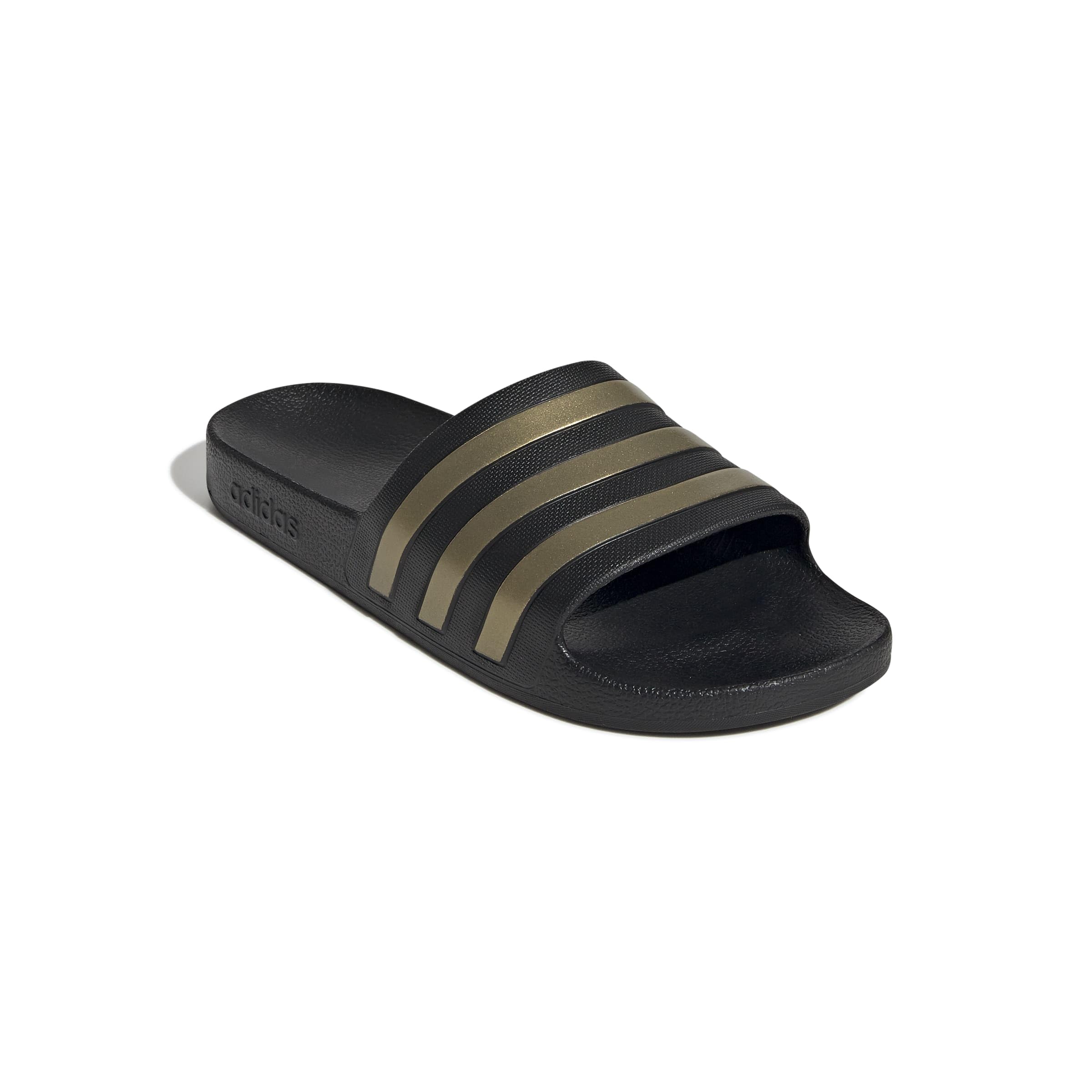 adidas Unisex Adilette Aqua Slides, Core Black/Gold Metallic/Core Black, 40.5 EU 3