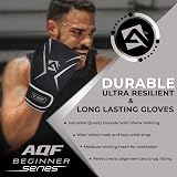 AQF Boxing Gloves Kids Adults 16oz Silver Training Muay Thai Sparring view 6