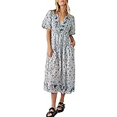 Free People Lysette Maxi Dress Bluebell Combo MD (Women's 8-10)