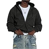 SOLY HUX Men's Zip Up Hoodie Jacket Long Sleeve Thermal Hooded Sweatshirt Warm Winter Clothes