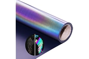 HTV Rainbow Reflective Heat Transfer Vinyl Rainbow HTV Vinyl Rolls Pack 12 Inch x 5 Feet Iron on Vinyl for T-Shirts DIY Desig