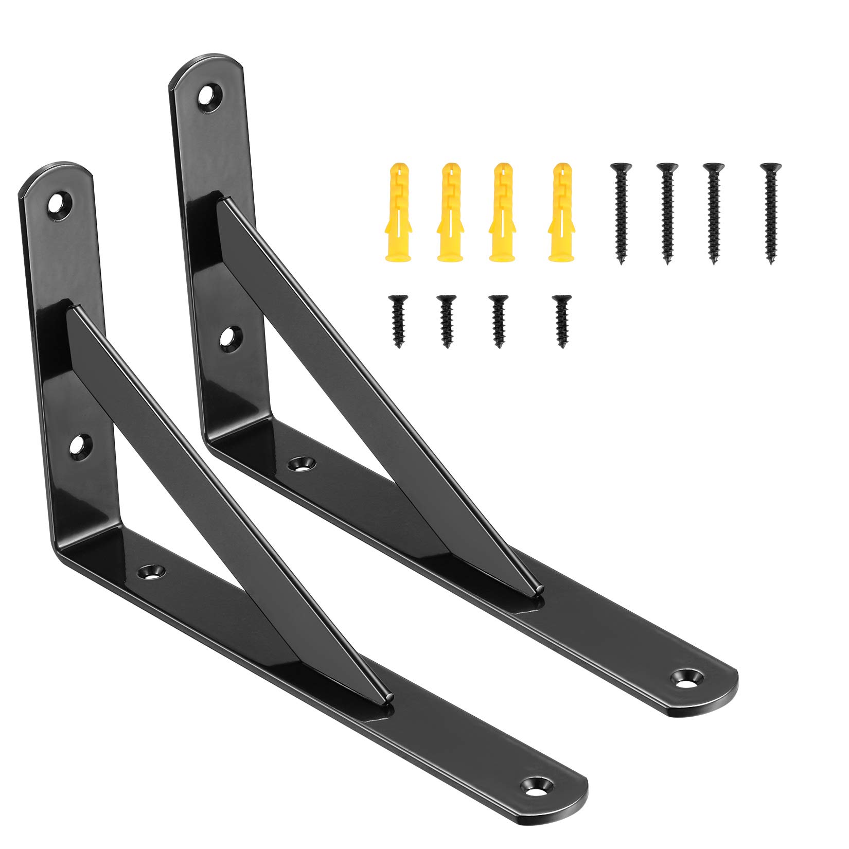 2 Pcs Heavy Duty Shelf Brackets, Triangle Shelving Brackets, Shelf Supporter, Right Angle Wall Bracket, 90 Degree Wall Mounted Floating Shelves (2pcs Thickened 200x120mm/7.87x4.72 inch)