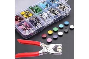 Solid Prong Ring Snap Buttons,Snap for Fabric,Metal Snaps Buttons,Snaps and Fasteners Kit,Perfect for DIY Crafts Clothes Hats