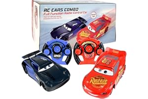 Nuit Lightning McQueen Cars Cartoon Remote Control Toys and Storm Racing Radio Controlled Toy Car Pack of 2 RC Cars for Boy and Girl Age 6+ Storm Jackson