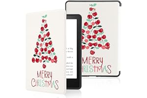 Kawaii Christmas Tree Cherry Case for All-New 6" Kindle (11th Generation,2024/2022)(10/8th Gen,2019/2016) with Hand Strap,Sli