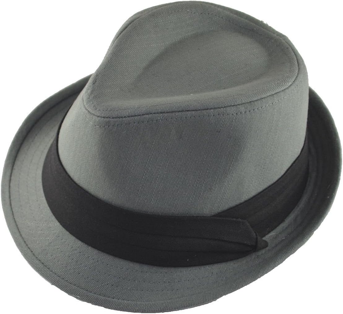 Cotton Fedora Black Band L/xl Charcoal Gray Grey at Amazon Men’s Clothing store