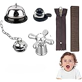 6 Pieces Busy Board DIY Accessories for Toddlers - Sensory Board Parts - Zipper Kids - Christmas Bell - Meal Bell - Bike Bell