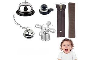 6 Pieces Busy Board DIY Accessories for Toddlers - Sensory Board Parts - Zipper Kids - Christmas Bell - Meal Bell - Bike Bell